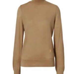 Burberry Monogram Motif Wool Silk Blend Funnel Neck Sweater